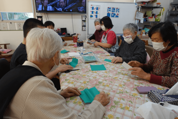 鹿児島ディサービス　創作活動　クリスマス箸袋