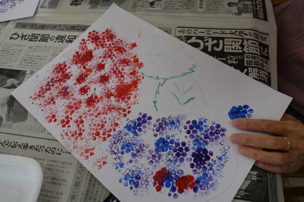 鹿児島　デイサービス　創作活動　紫陽花