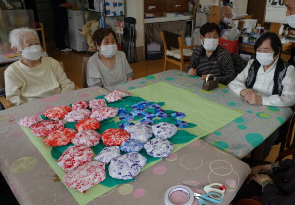 鹿児島　デイサービス　創作活動　壁紙　紫陽花