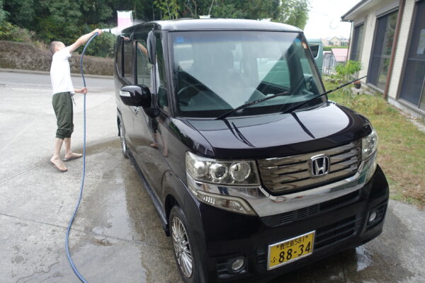 鹿児島　デイサービス　洗車　降灰