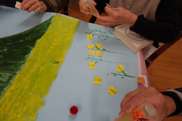 鹿児島　デイサービス　創作活動　壁紙　一月　菜の花マラソン