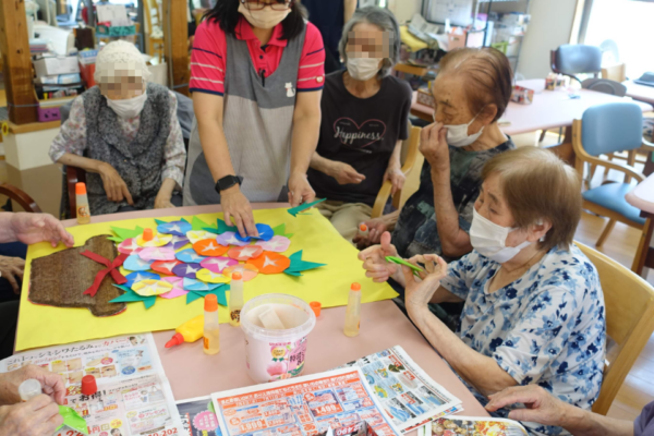 鹿児島ディサービス 創作活動 アサガオ