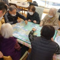 鹿児島ディサービス 日本地図パズル レク活動