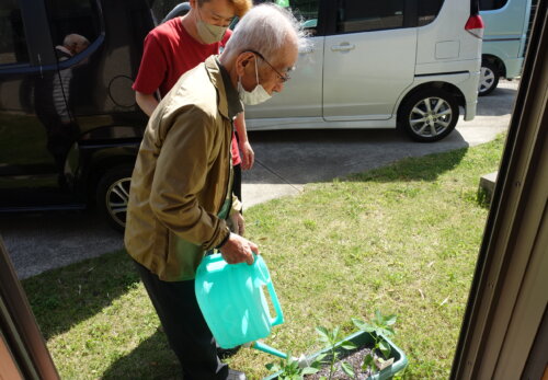 鹿児島ディサービス　水やり　活動