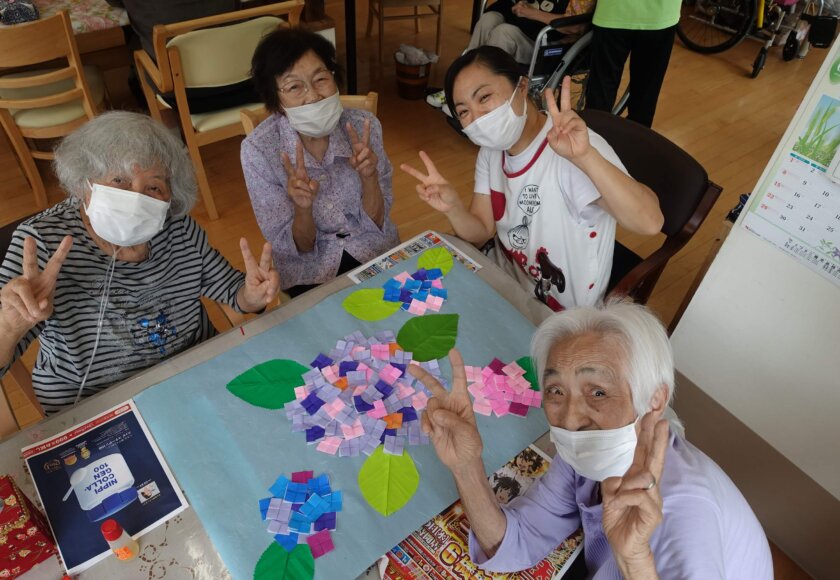 鹿児島ディサービス 壁紙活動 紫陽花