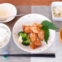 デイサービス 手作り 昼食 スター倶楽部 鹿児島 唐揚げ定食