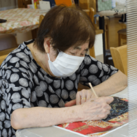 鹿児島ディサービス スクラッチアート 挑戦