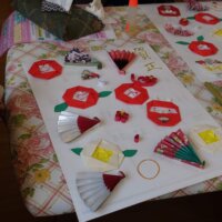 鹿児島デイサービス　壁紙作り　正月飾り