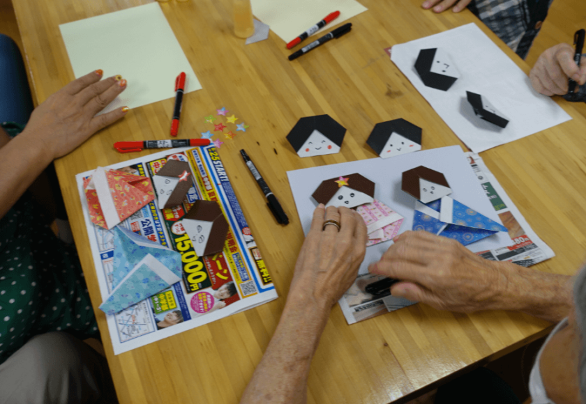 鹿児島ディサービス　折り紙　織姫彦星