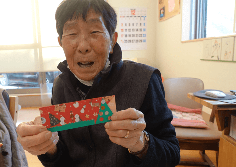 鹿児島ディサービス　創作活動　クリスマス箸袋