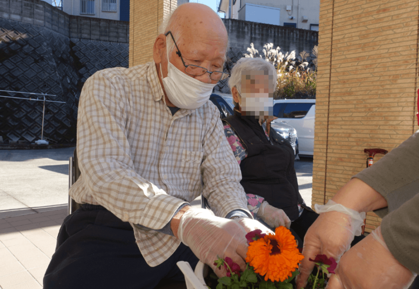鹿児島ディサービス 園芸活動 花植え