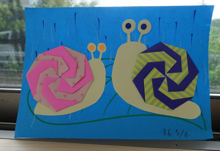 鹿児島デイサービス 創作活動 雨 かたつむり