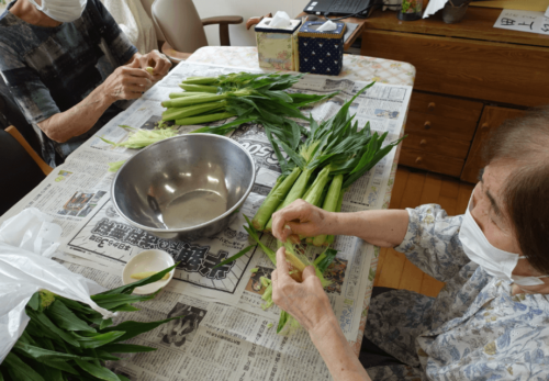 鹿児島ディサービス 料理活動 下準備