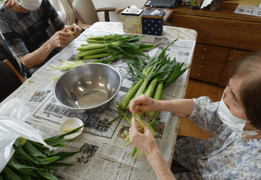 鹿児島ディサービス 料理活動 下準備