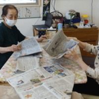 鹿児島ディサービス 新聞紙ゴミ 創作活動