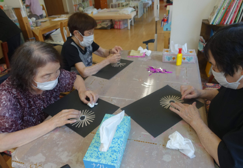 鹿児島ディサービス 創作活動 花火