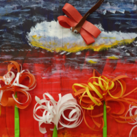 鹿児島　デイサービス　創作活動　トンボ　彼岸花