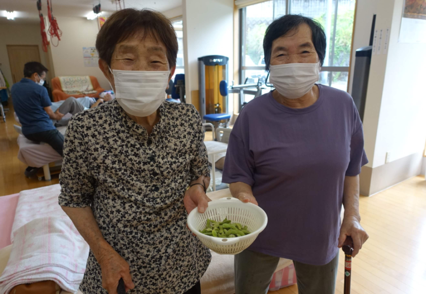 鹿児島ディサービス　園芸活動　収穫