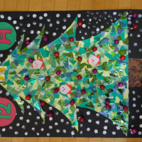 鹿児島　デイサービス　創作活動　壁紙作り