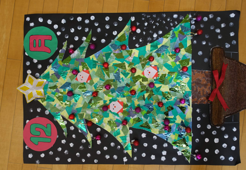 鹿児島　デイサービス　創作活動　壁紙作り