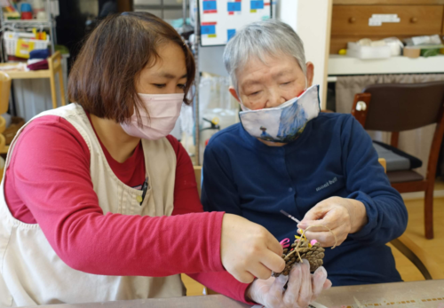 鹿児島 デイサービス 創作活動 クリスマスリース