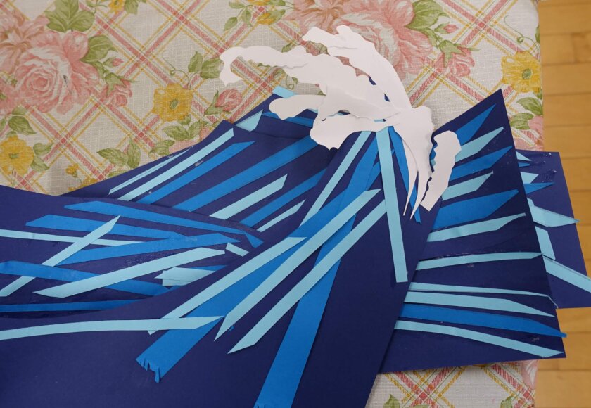 鹿児島 デイサービス 創作活動 壁紙作り 1月