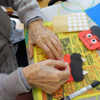 鹿児島 デイサービス 創作活動 折り紙 節分