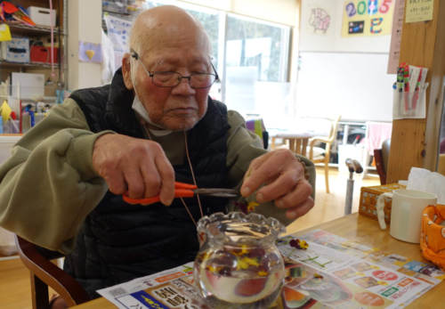 鹿児島ディサービス 生け花 制作