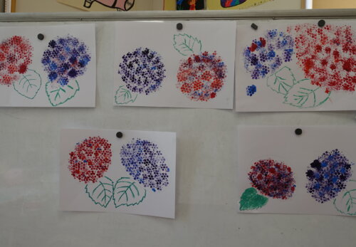 鹿児島　デイサービス　創作活動　紫陽花