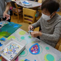 鹿児島 デイサービス 創作活動 モビール 雫 梅雨