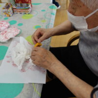 鹿児島 デイサービス 創作活動 紫陽花 壁紙作り