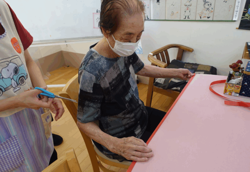 鹿児島ディサービス　レク活動　長さ当て