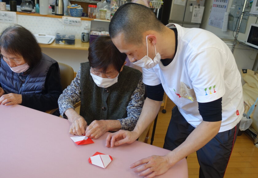 鹿児島　デイサービス　創作活動　バレンタインデー　ハート